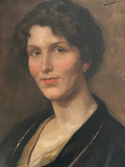 Portrait of a woman in the Bloomsbury style