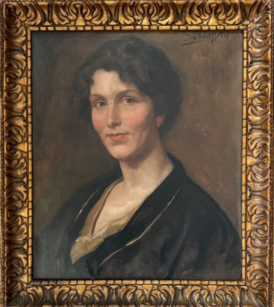 Portrait of a woman in the Bloomsbury style