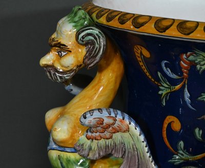 Nevers Earthenware Planter Signed – Late 19th Century