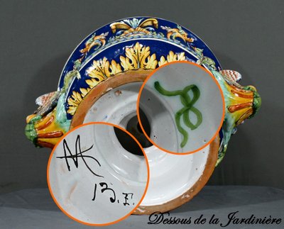 Nevers Earthenware Planter Signed – Late 19th Century