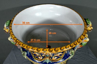 Nevers Earthenware Planter Signed – Late 19th Century