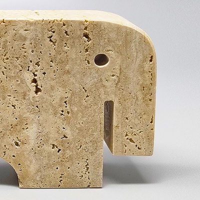 Sculpture originale d'éléphant en travertin des années 1970 par Enzo Mari pour F.lli Mannelli
