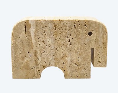 Sculpture originale d'éléphant en travertin des années 1970 par Enzo Mari pour F.lli Mannelli