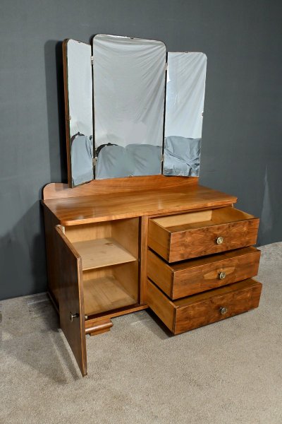 Coiffeuse en Ronce de Noyer, Art Déco - 1930
