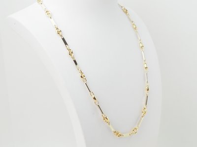 Collana con chicchi di caffè in oro giallo e bianco