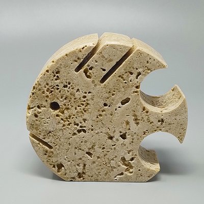 Sculpture originale de poisson en travertin des années 1970 par Enzo Mari pour F.lli Mannelli