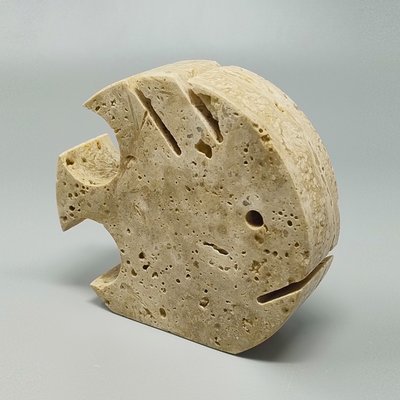 Sculpture originale de poisson en travertin des années 1970 par Enzo Mari pour F.lli Mannelli