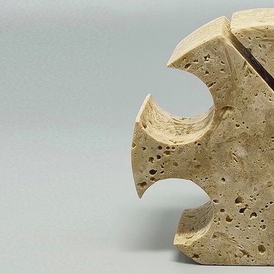 Sculpture originale de poisson en travertin des années 1970 par Enzo Mari pour F.lli Mannelli