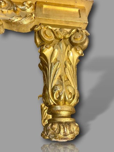 Importante Banquette Louis XIII – Bois Massif Doré, Tapisserie D’aubusson 17e Siècle