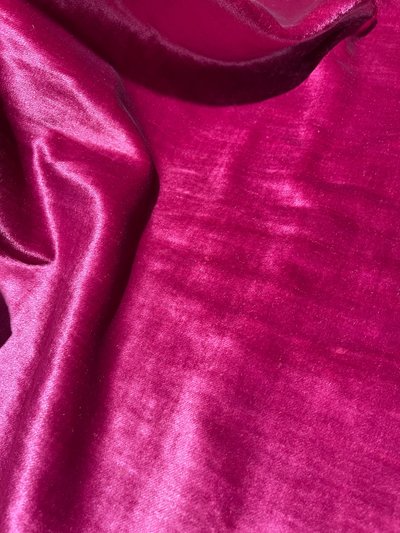 Fragment of 19th century fuchsia pink silk velvet