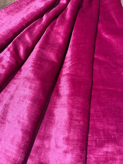 Fragment of 19th century fuchsia pink silk velvet