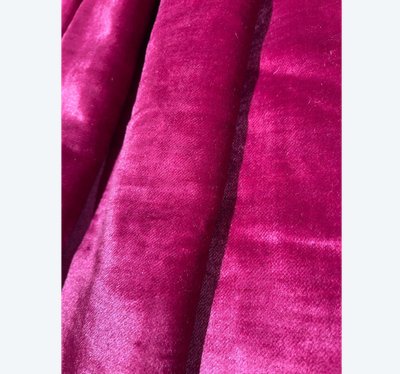 Fragment of 19th century fuchsia pink silk velvet