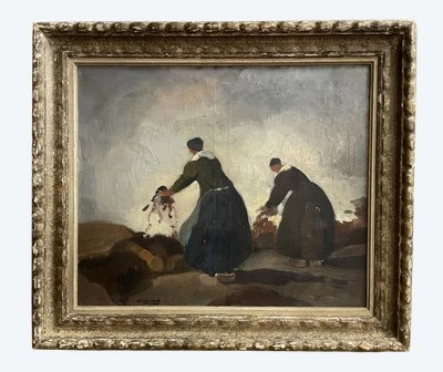 Due donne bretoni che lavano i cappelli di LEONARD 1899/1971