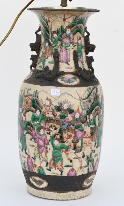 Nankin vase mounted as a lamp