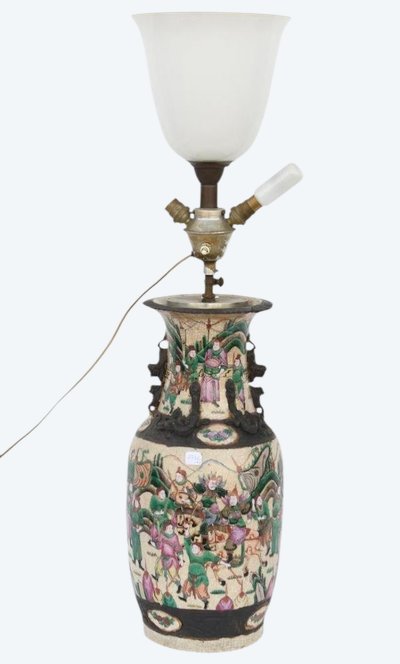 Nankin vase mounted as a lamp