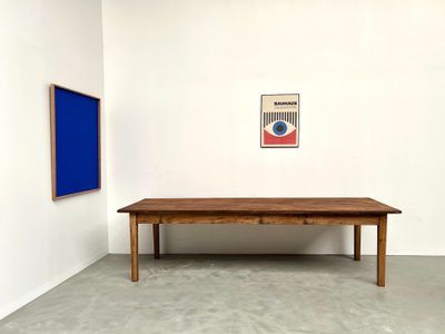 Grande table de ferme en pin, circa 1970