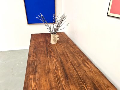Grande table de ferme en pin, circa 1970