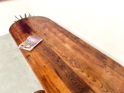 Large antique oval table in solid oak – Circa 1900