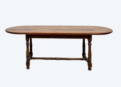 Large antique oval table in solid oak – Circa 1900