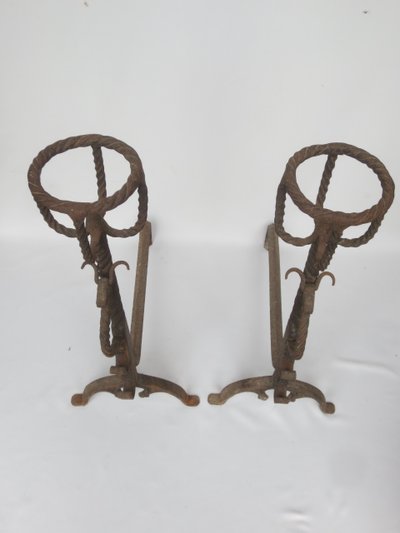 Pair of andiers, 19th century.