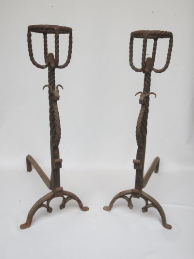 Pair of andiers, 19th century.