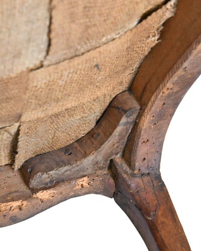 Poltrona cabriolet in stile Luigi XV con timbro MDLP di Martin Delaporte (morto nel 1756)