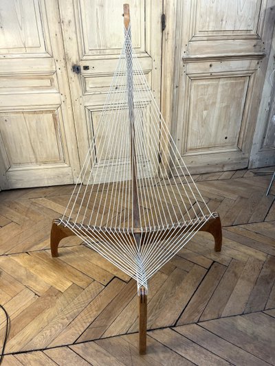 Sedia Harp Design scandinavo Edizione anni '70