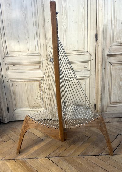 Sedia Harp Design scandinavo Edizione anni '70