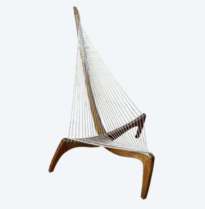 Sedia Harp Design scandinavo Edizione anni '70