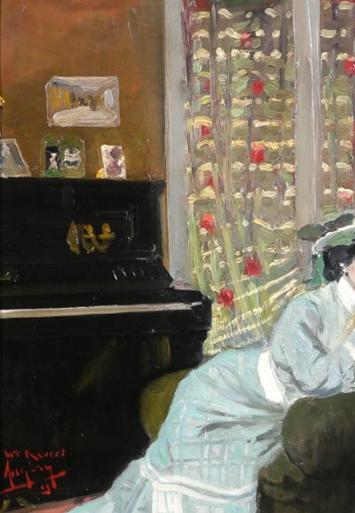 Auguste AUGLAY 1876-1920 Frau in ihrem Interieur sitzend, Gemälde, 1903, Impressionismus