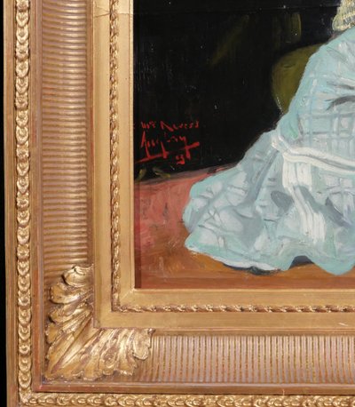 Auguste AUGLAY 1876-1920 Frau in ihrem Interieur sitzend, Gemälde, 1903, Impressionismus