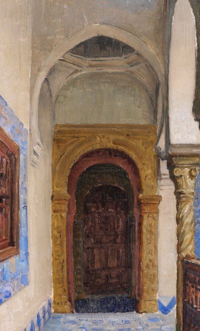 Marius Reynaud 1860-1935 Algeria, Algiers, view of the villa Abd-el-Tif, painting, 1910-20 orientalism