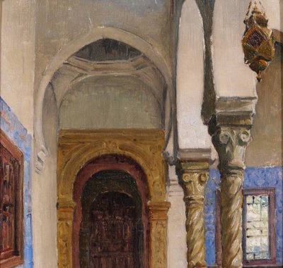 Marius Reynaud 1860-1935 Algeria, Algiers, view of the villa Abd-el-Tif, painting, 1910-20 orientalism