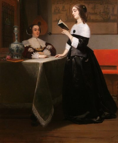Johannes Cornelis Mertz 1819-1891 Reading the Letter, painting, 1858 Netherlands, Vermeer
