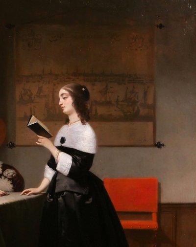 Johannes Cornelis Mertz 1819-1891 Reading the Letter, painting, 1858 Netherlands, Vermeer