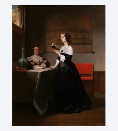 Johannes Cornelis Mertz 1819-1891 Reading the Letter, painting, 1858 Netherlands, Vermeer