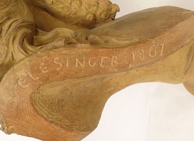 Busto scultoreo di Cristo coronato di spine J.-B. Clésinger terracotta 61 cm XIX secolo
