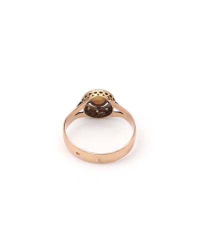 Bague souvenir dent de lait en or 18 karats et platine, bague dent de lait, bague ancienne