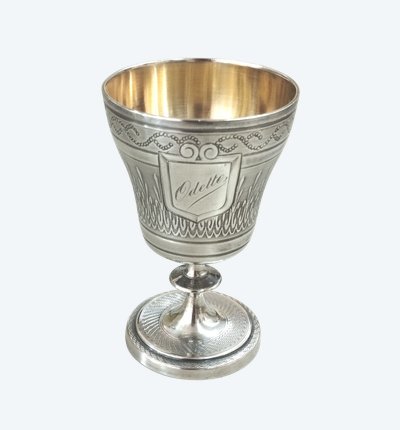 Egg cup in silver neck brace Goldsmith Lavallée XIX
