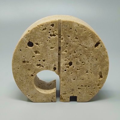 Sculpture originale d'éléphant en travertin des années 1970 par Enzo Mari pour F.lli Mannelli