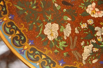Plat Chinois En émail Cloisonné d'époque XIXème Siècle