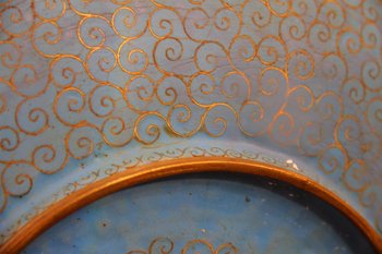 Plat Chinois En émail Cloisonné d'époque XIXème Siècle