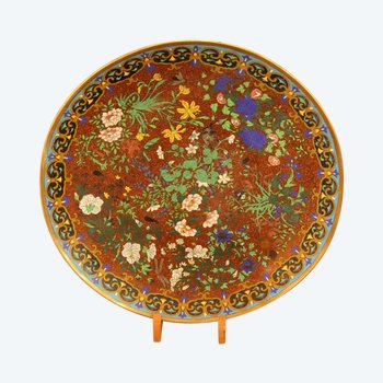 Plat Chinois En émail Cloisonné d'époque XIXème Siècle