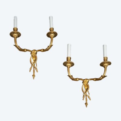 Paire d'appliques anciennes, France, XIXe siècle.