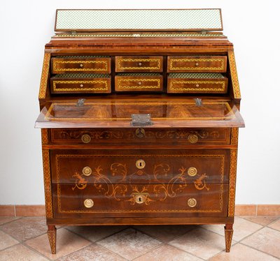 Bureau ancienne Louis XVI, Lombardie (Italie) 18siècle.