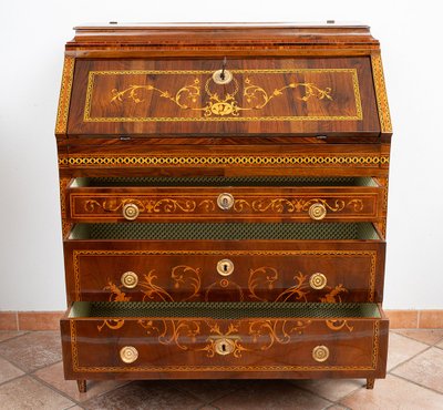 Bureau ancienne Louis XVI, Lombardie (Italie) 18siècle.