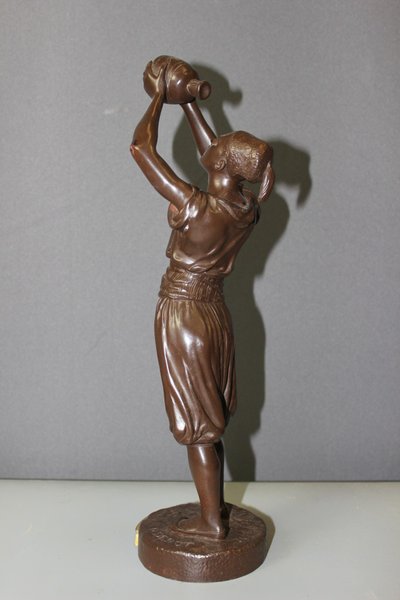 Bronze , Young Tunisian with a jug by Jean Didier Debut XIX