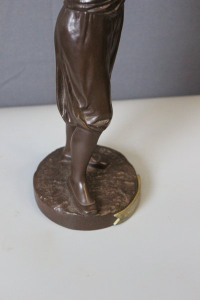Bronze , Young Tunisian with a jug by Jean Didier Debut XIX