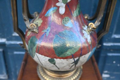 Beautiful and important cloisonné vase China XIX