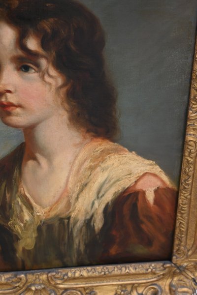 portrait de l école anglaise du XVIII dans cadre d époque